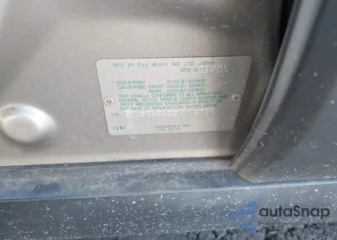 2005 Subaru Forester 2.5X z USA, uszkodzony, nr VIN JF1SG63655H745932